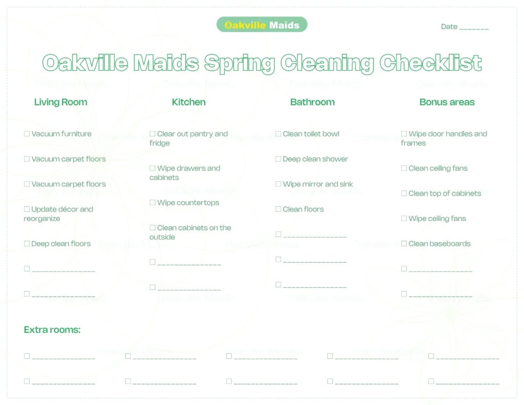 Oakville Maids - Spring Cleaning Checklist