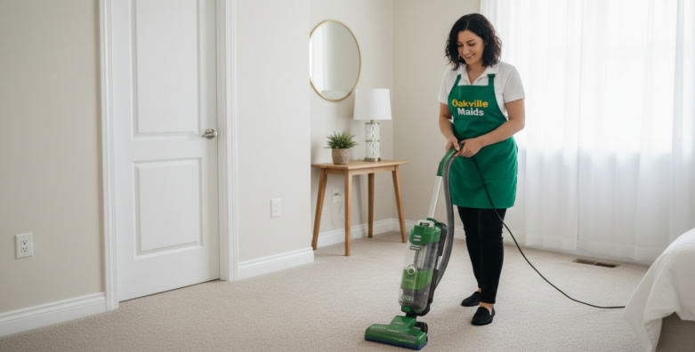 Oakville Maids cleaner vacuuming