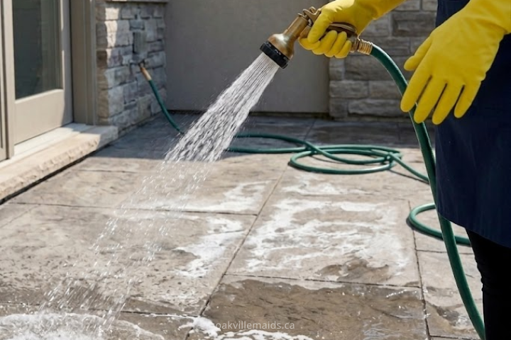 Cleaner washing concrete floors